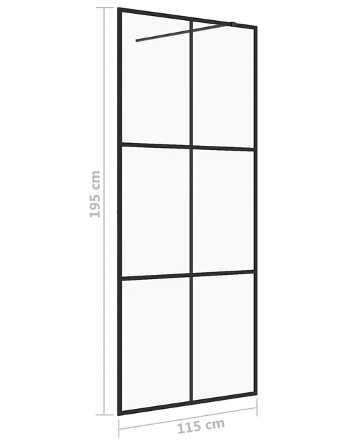 Încărcați imaginea în vizualizatorul Galerie, Paravan de duș walk-in negru 115x195 cm sticlă ESG transparentă Lando - Lando

