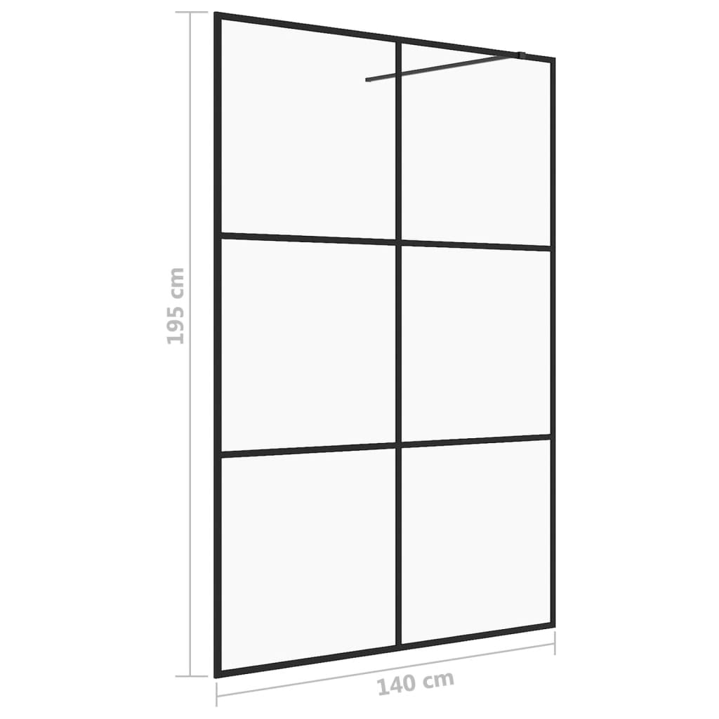 Paravan de duș walk-in negru 140x195 cm sticlă ESG transparentă Lando - Lando