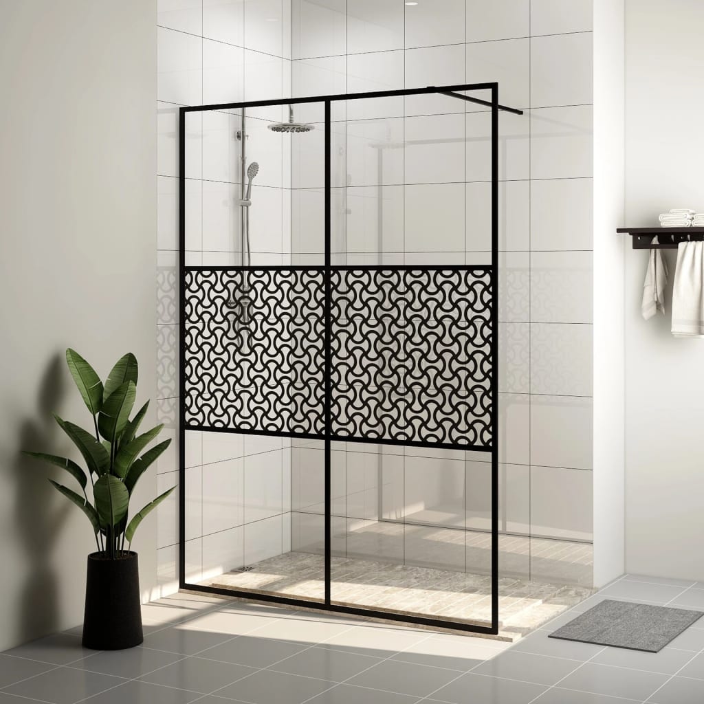 Paravan de duș walk-in negru 140x195 cm sticlă ESG transparentă Lando - Lando