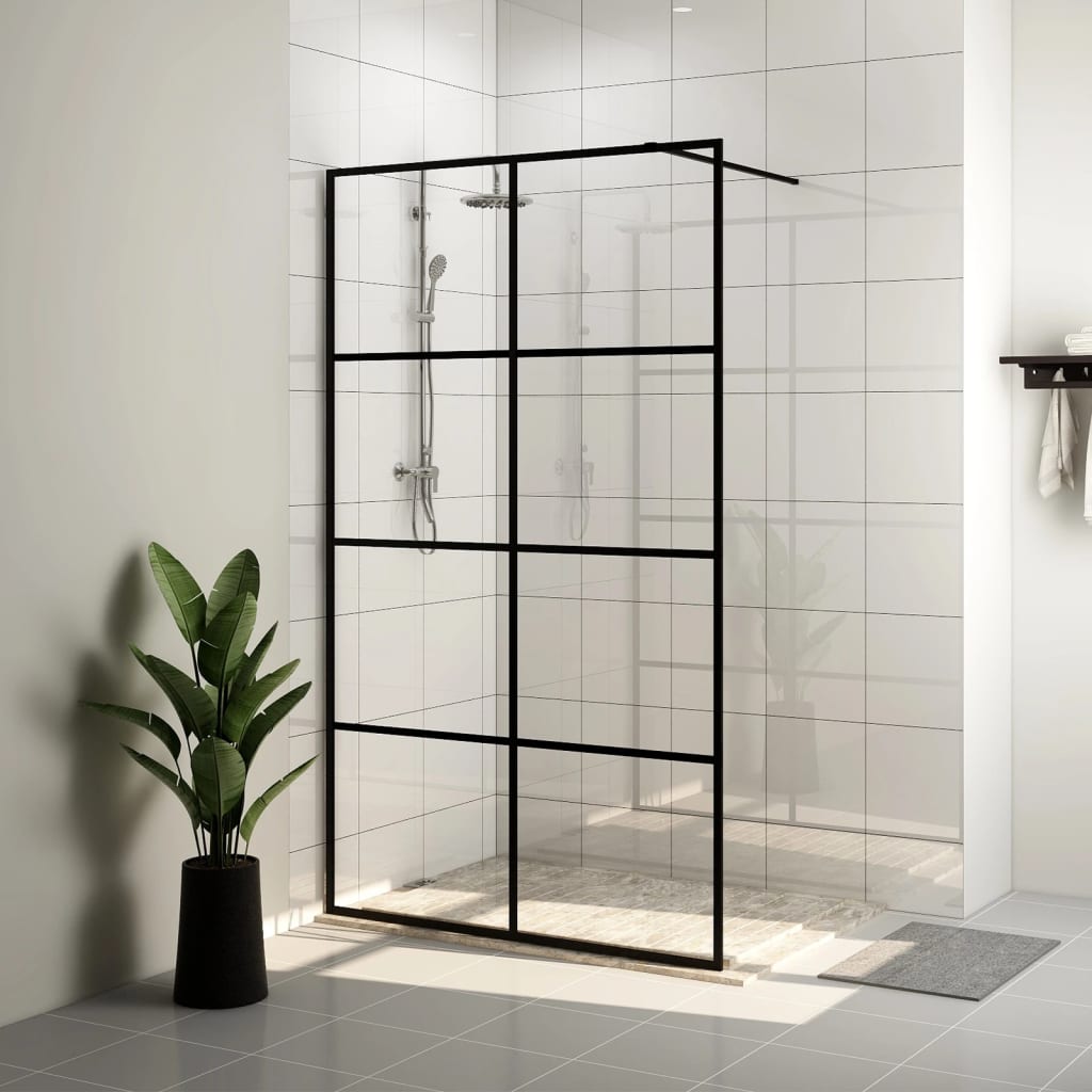 Paravan de duș walk-in negru 90x195 cm sticlă ESG transparentă Lando - Lando