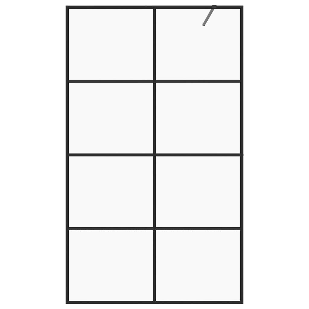 Paravan de duș walk-in negru 115x195 cm sticlă ESG transparentă - Lando