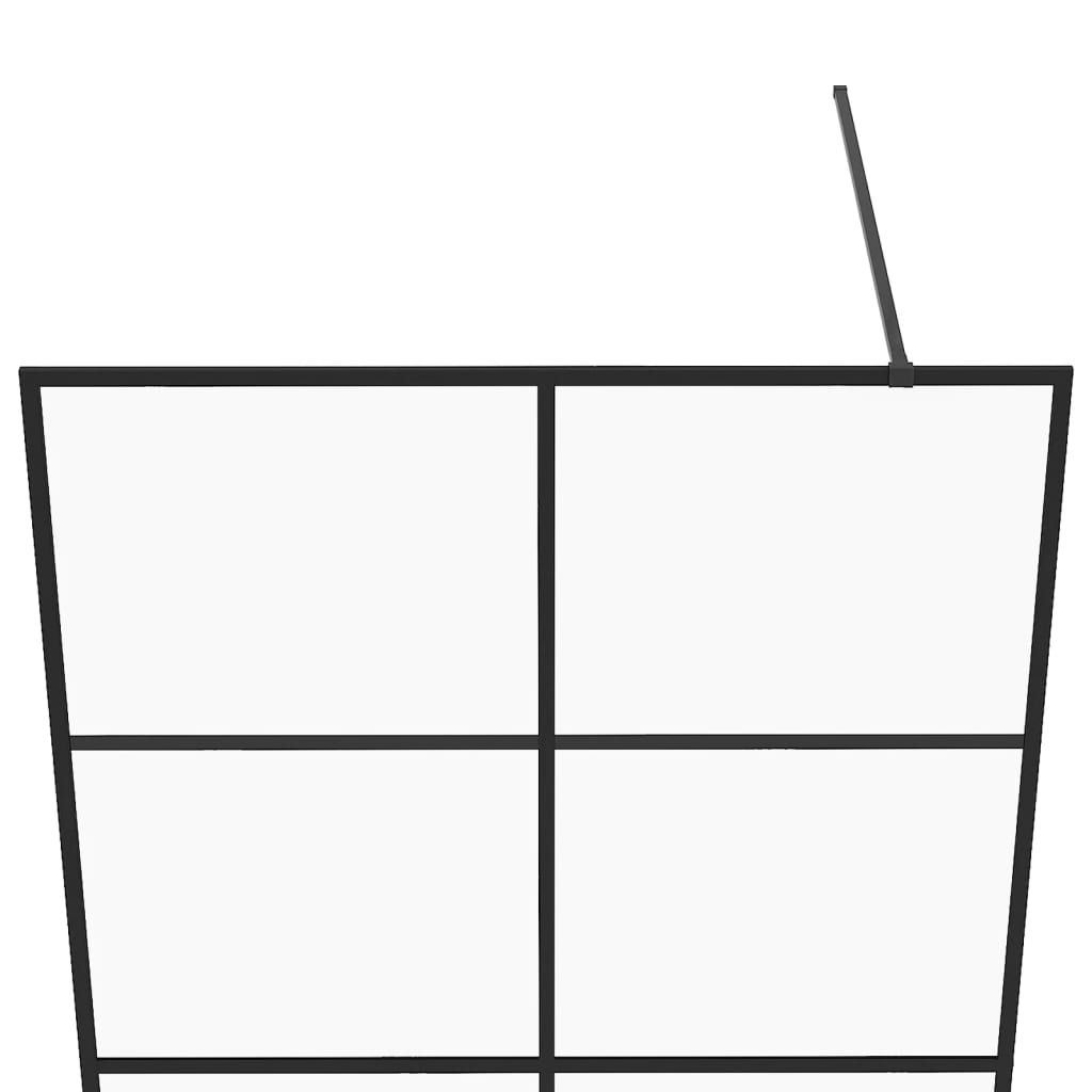 Paravan de duș walk-in negru 115x195 cm sticlă ESG transparentă - Lando