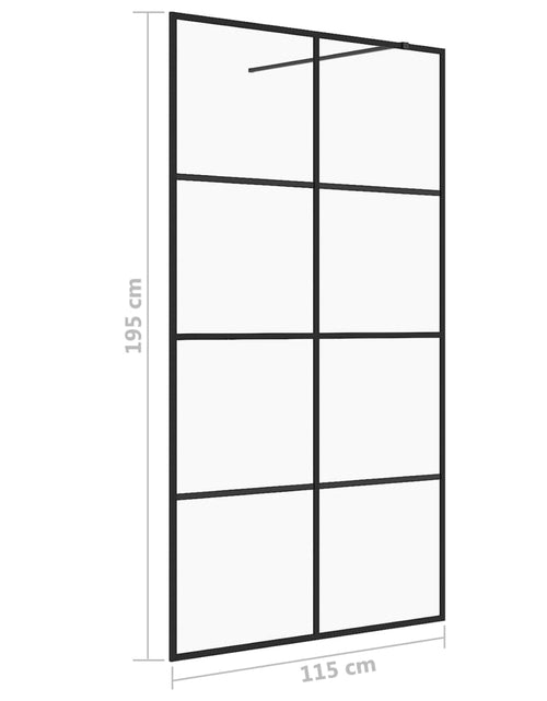 Încărcați imaginea în vizualizatorul Galerie, Paravan de duș walk-in negru 115x195 cm sticlă ESG transparentă - Lando
