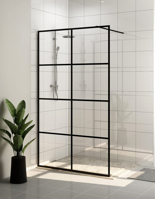 Încărcați imaginea în vizualizatorul Galerie, Paravan de duș walk-in negru 115x195 cm sticlă ESG transparentă - Lando

