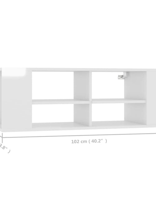 Încărcați imaginea în vizualizatorul Galerie, Dulap TV montat pe perete, alb extralucios, 102x35x35 cm, PAL Lando - Lando
