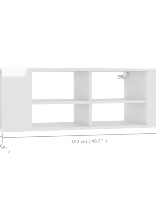 Загрузите изображение в средство просмотра галереи, Dulap TV montat pe perete, alb extralucios, 102x35x35 cm, PAL Lando - Lando
