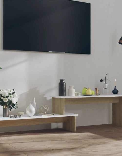 Загрузите изображение в средство просмотра галереи, Comodă TV, stejar Sonoma și alb, 180x30x43 cm, PAL - Lando
