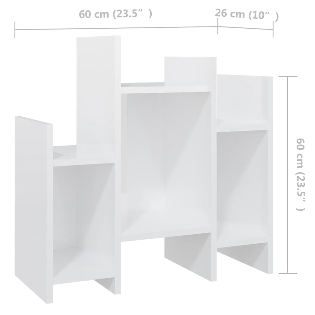 Dulap lateral, alb extralucios, 60x26x60 cm, PAL - Lando