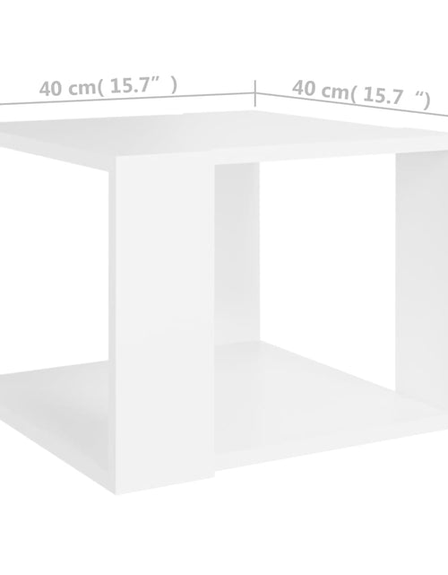 Загрузите изображение в средство просмотра галереи, Masă de cafea, alb, 40x40x30 cm, lemn compozit Lando - Lando
