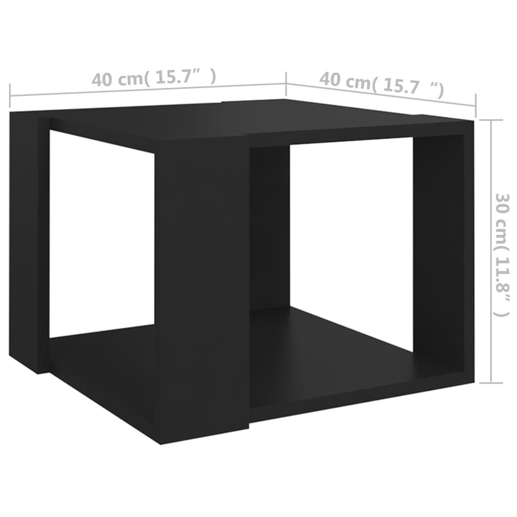Masă de cafea, negru, 40x40x30 cm, lemn compozit - Lando