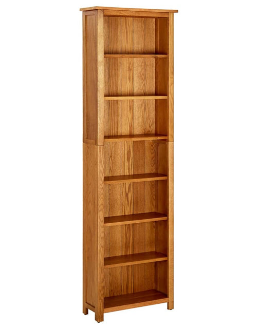 Încărcați imaginea în vizualizatorul Galerie, Bibliotecă cu 7 rafturi, 60x22x200 cm, lemn masiv de stejar - Lando
