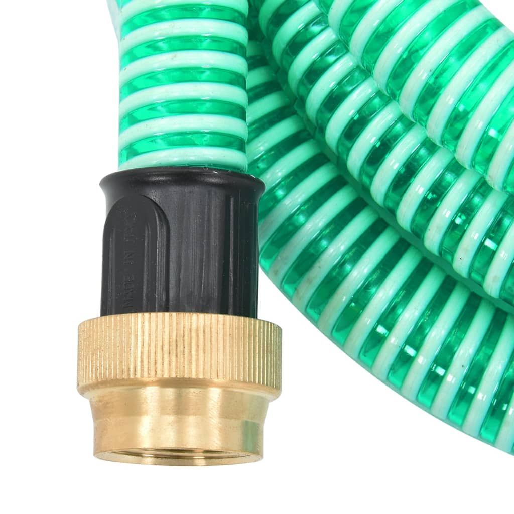 Furtun de aspirație cu racorduri din alamă, verde 1,1" 10 m PVC - Lando