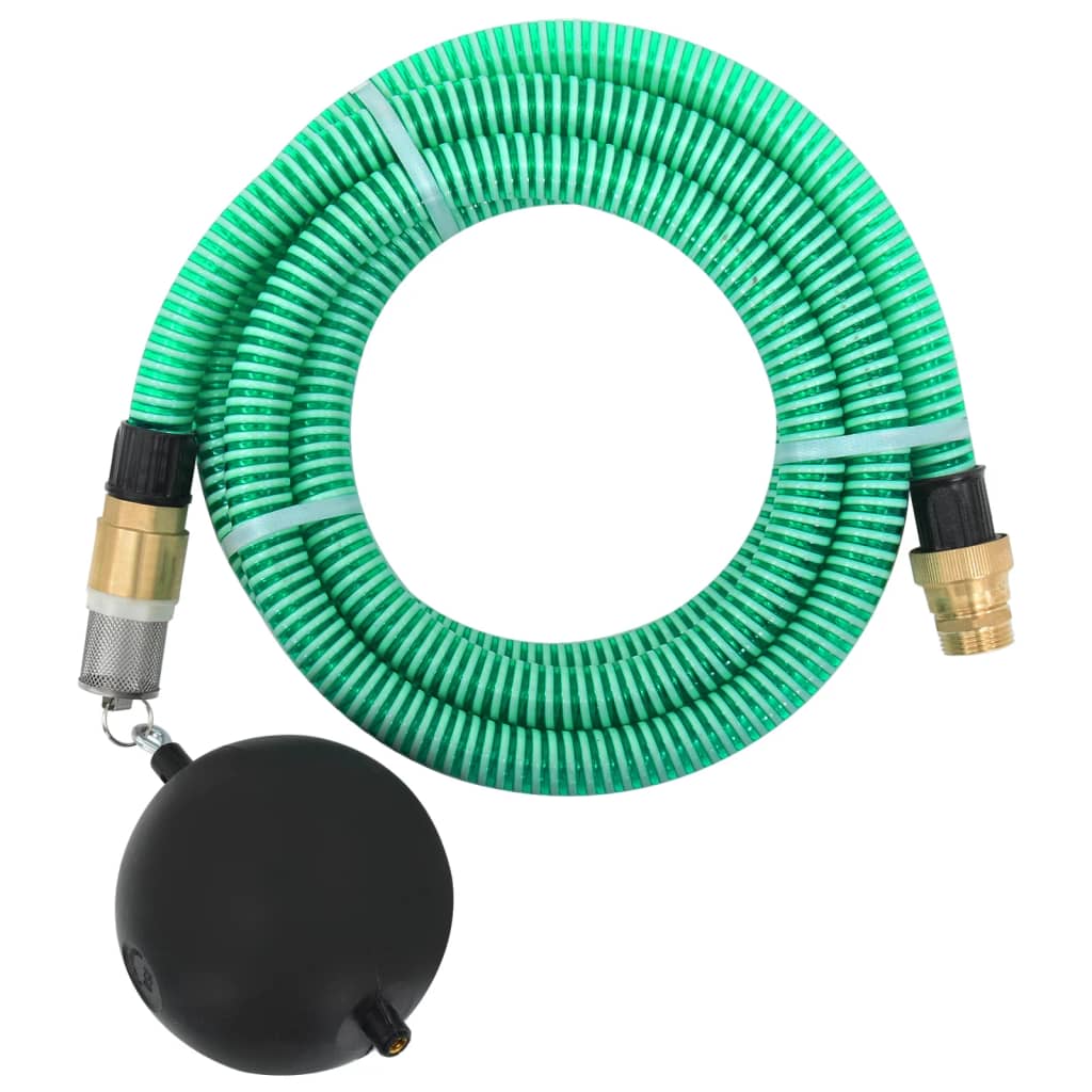 Furtun de aspirație cu racorduri din alamă, verde 1,1" 15 m PVC - Lando