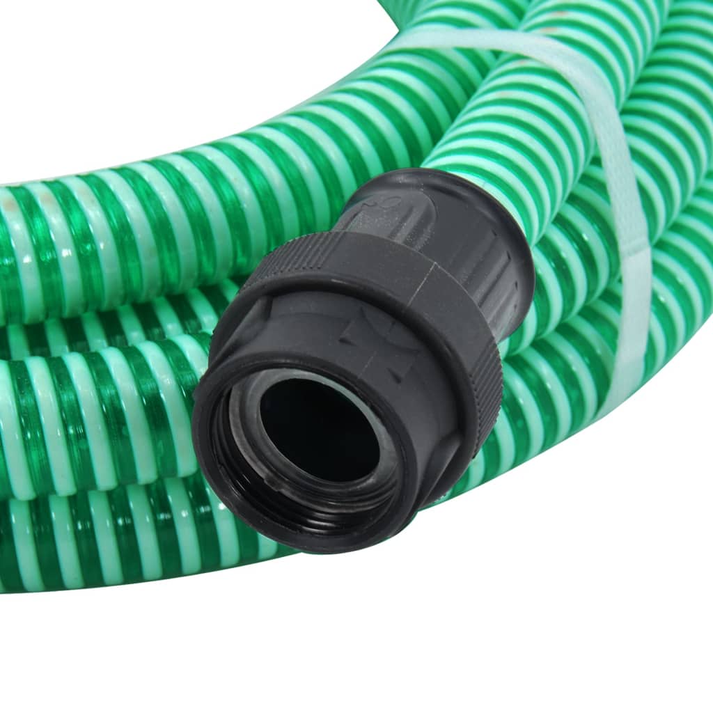 Furtun de aspirație cu racorduri din PVC, verde 1,1" 4 m, PVC - Lando
