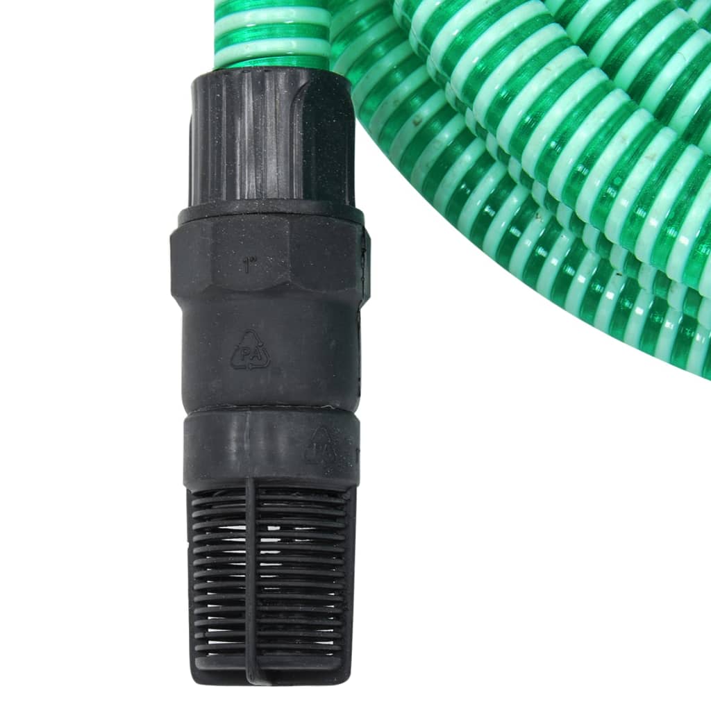Furtun de aspirație cu racorduri din PVC, verde 1" 10 m, PVC - Lando