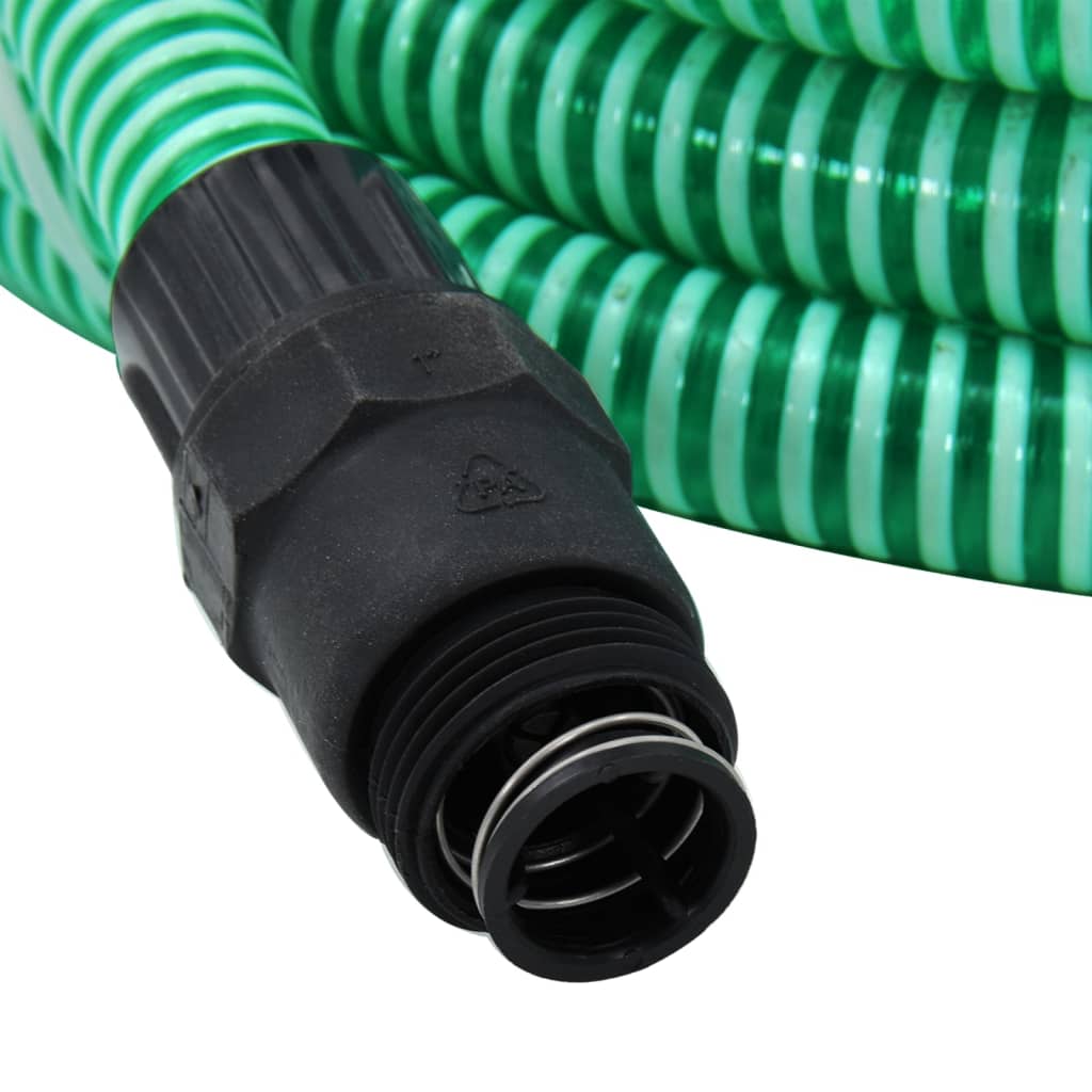 Furtun de aspirație cu racorduri din PVC, verde 1" 10 m, PVC - Lando