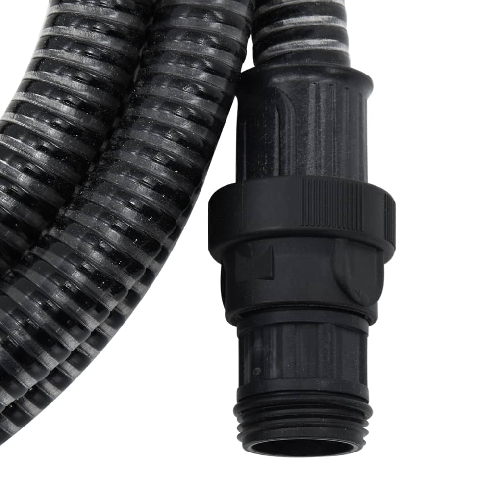 Furtun de aspirație cu racorduri din PVC, negru 1" 4 m, PVC - Lando