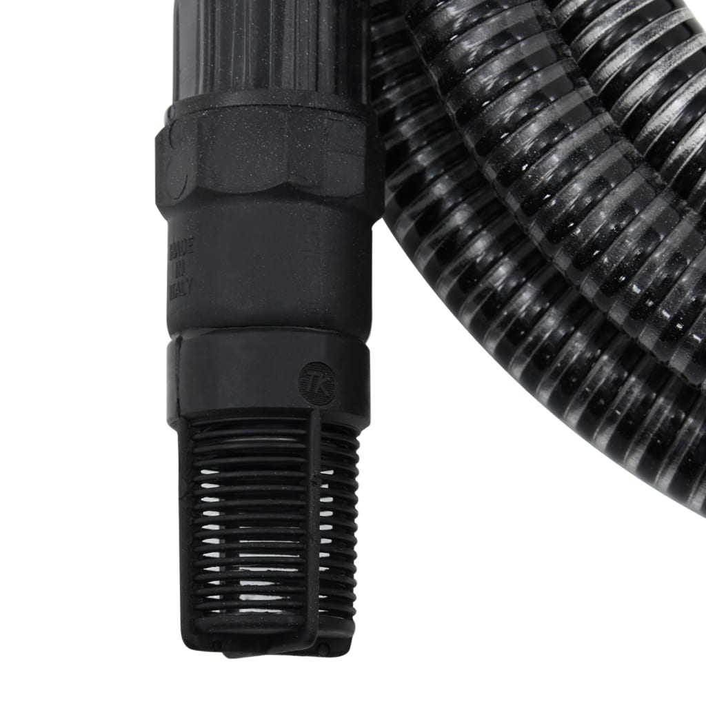 Furtun de aspirație cu racorduri din PVC, negru 1" 4 m, PVC - Lando