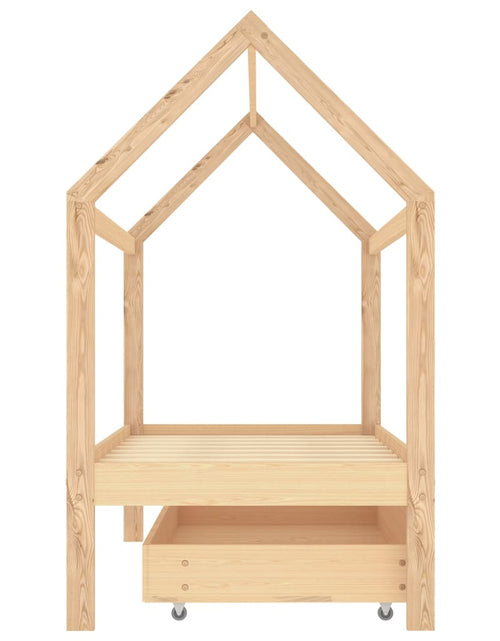 Încărcați imaginea în vizualizatorul Galerie, Cadru pat pentru copii, cu un sertar, 80x160 cm, lemn masiv pin - Lando
