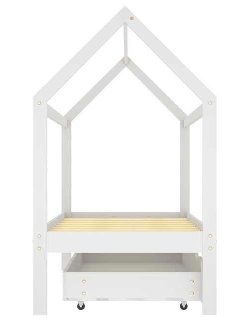 Загрузите изображение в средство просмотра галереи, Cadru pat de copii cu un sertar, alb, 80x160 cm, lemn masiv pin - Lando
