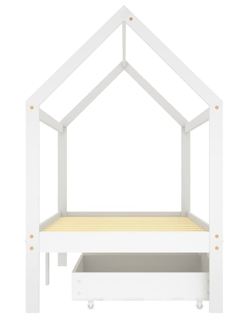 Încărcați imaginea în vizualizatorul Galerie, Cadru de pat copii cu sertare alb 90 x 200 cm lemn masiv de pin - Lando
