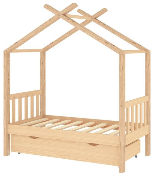 Încărcați imaginea în vizualizatorul Galerie, Lando-Cadru pat de copii, cu un sertar, 70x140 cm, lemn masiv de pin- mobila
