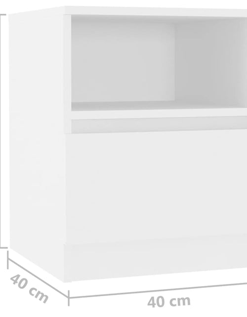 Încărcați imaginea în vizualizatorul Galerie, Noptiere, 2 buc., alb, 40x40x50 cm, PAL - Lando
