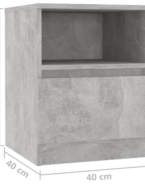 Încărcați imaginea în vizualizatorul Galerie, Noptiere, 2 buc., gri beton, 40x40x50 cm, PAL - Lando
