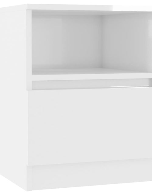Încărcați imaginea în vizualizatorul Galerie, Noptieră, alb extra lucios, 40x40x50 cm, PAL - Lando
