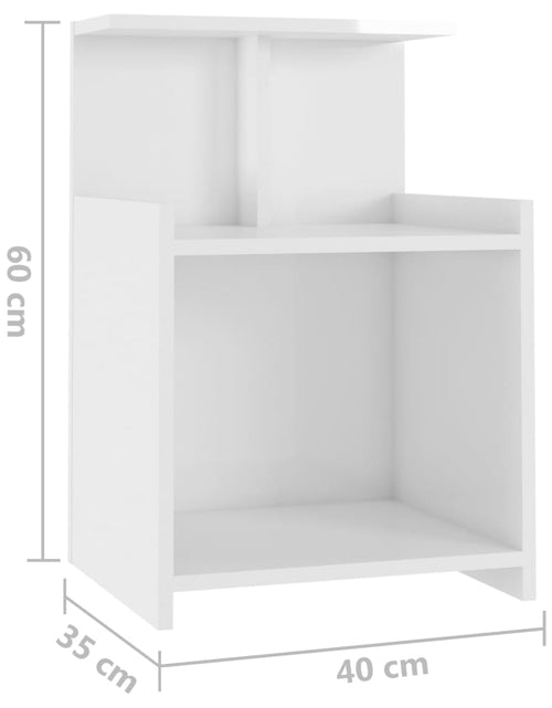 Încărcați imaginea în vizualizatorul Galerie, Noptiere, 2 buc., alb extralucios, 40x35x60 cm, PAL - Lando
