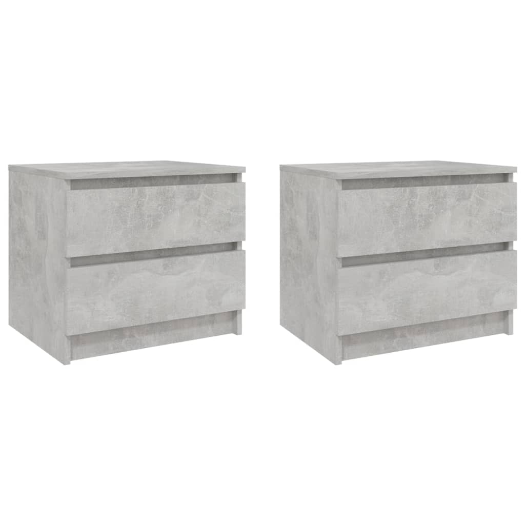 Noptiere, 2 buc., gri beton, 50x39x43,5 cm, PAL - Lando