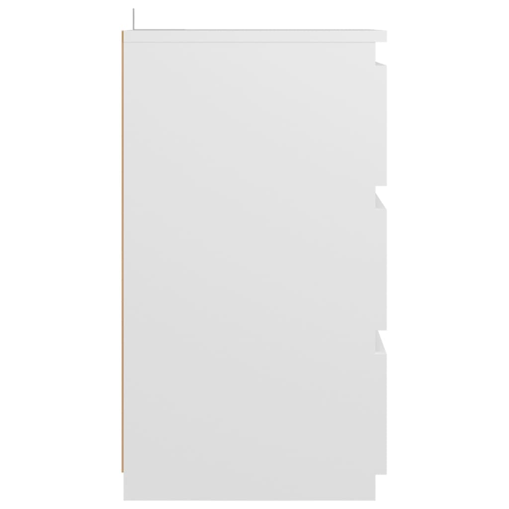 Noptieră, alb, 40x35x62,5 cm, lemn compozit - Lando
