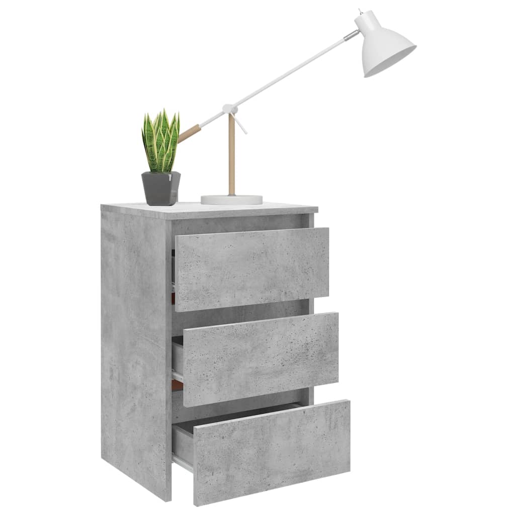 Noptiere, 2 buc., gri beton, 40x35x62,5 cm, lemn compozit - Lando