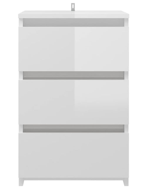 Încărcați imaginea în vizualizatorul Galerie, Noptieră, alb extralucios, 40x35x62,5 cm, lemn compozit - Lando

