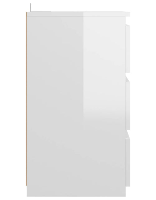 Încărcați imaginea în vizualizatorul Galerie, Noptieră, alb extralucios, 40x35x62,5 cm, lemn compozit - Lando
