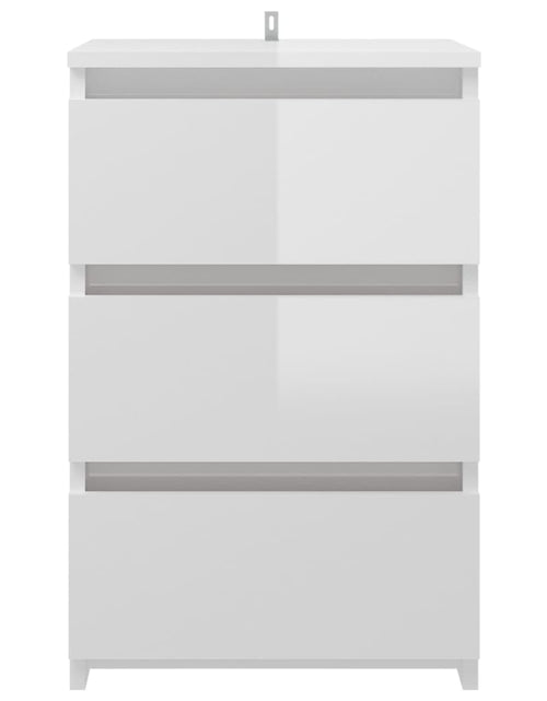 Загрузите изображение в средство просмотра галереи, Noptiere, 2 buc., alb extralucios, 40x35x62,5 cm, lemn compozit - Lando
