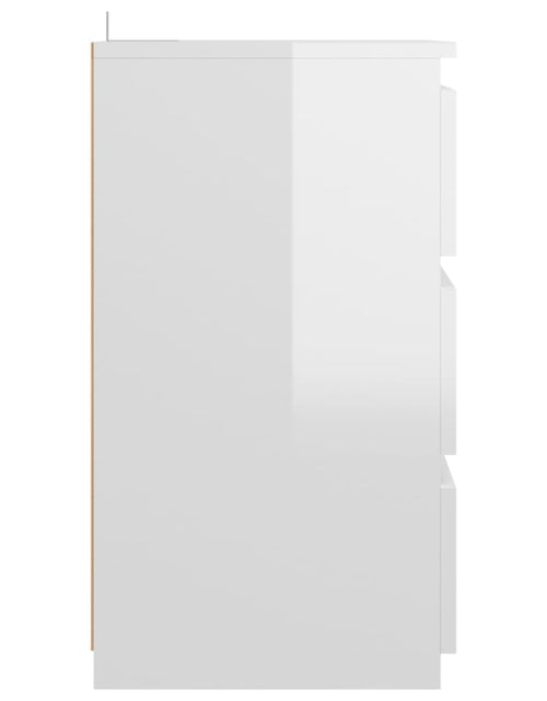 Загрузите изображение в средство просмотра галереи, Noptiere, 2 buc., alb extralucios, 40x35x62,5 cm, lemn compozit - Lando
