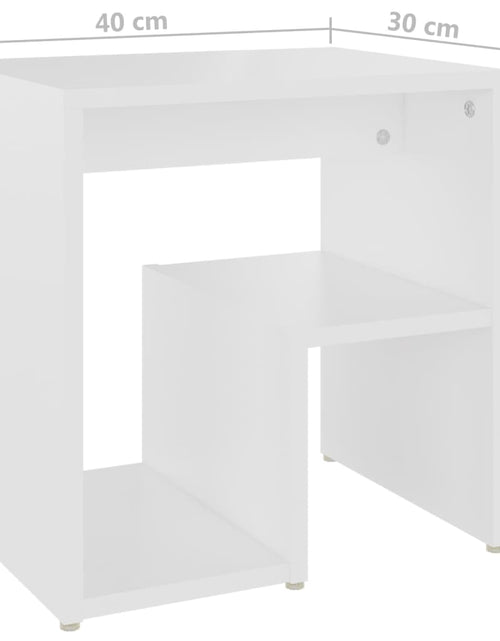 Încărcați imaginea în vizualizatorul Galerie, Noptiere, 2 buc., alb, 40x30x40 cm, PAL - Lando
