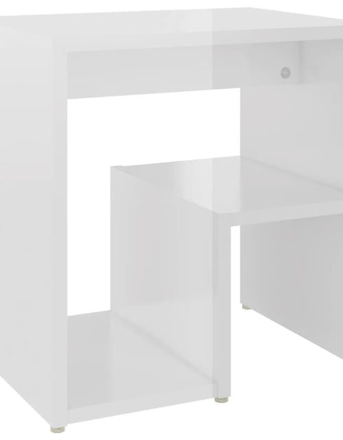 Încărcați imaginea în vizualizatorul Galerie, Noptiere, 2 buc., alb extralucios, 40x30x40 cm, lemn prelucrat - Lando
