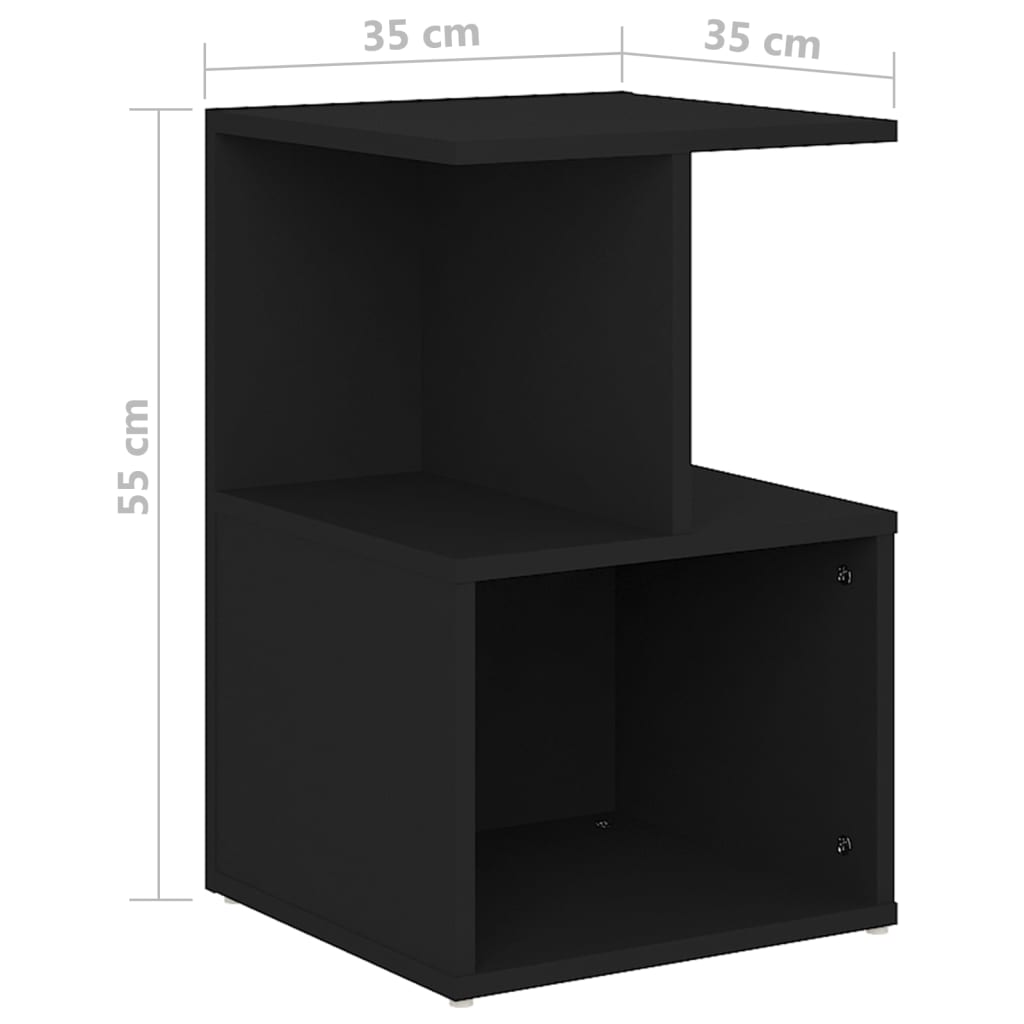 Noptiere, 2 buc., negru, 35x35x55 cm, PAL - Lando