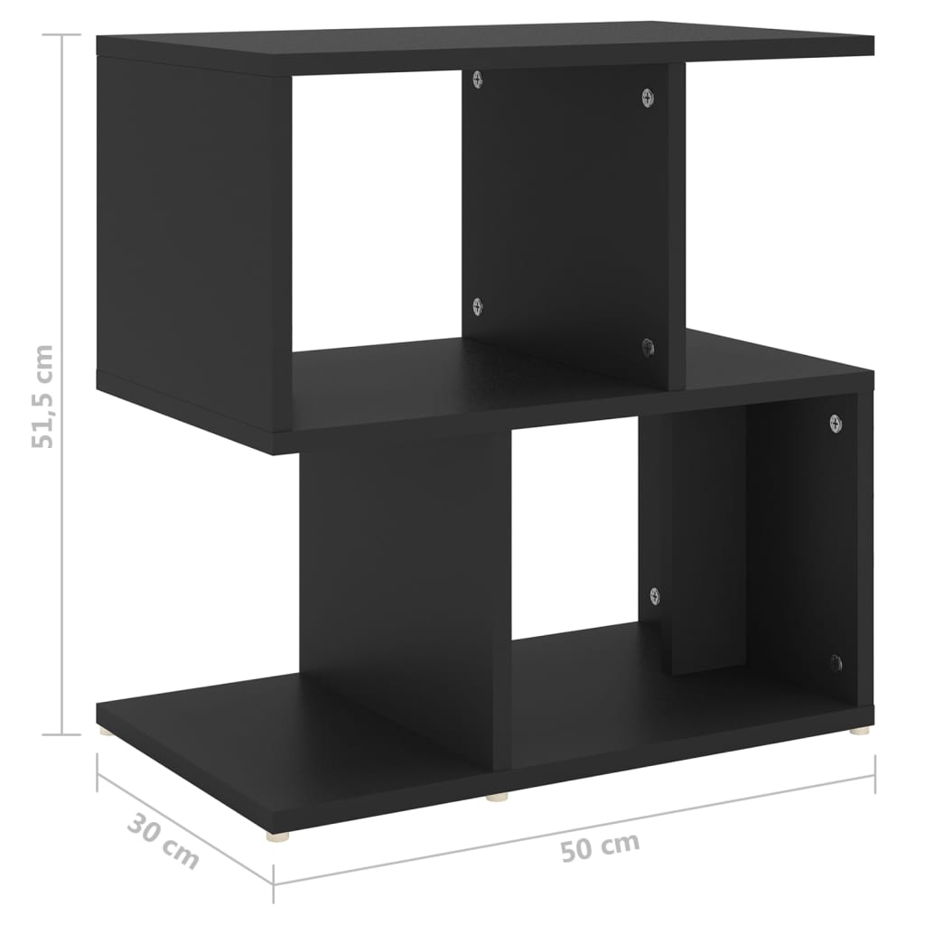 Noptiere, 2 buc., negru, 50x30x51,5 cm, PAL - Lando