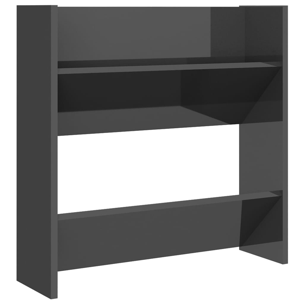 Pantofar perete 4buc. gri extralucios 60x18x60cm lemn prelucrat - Lando