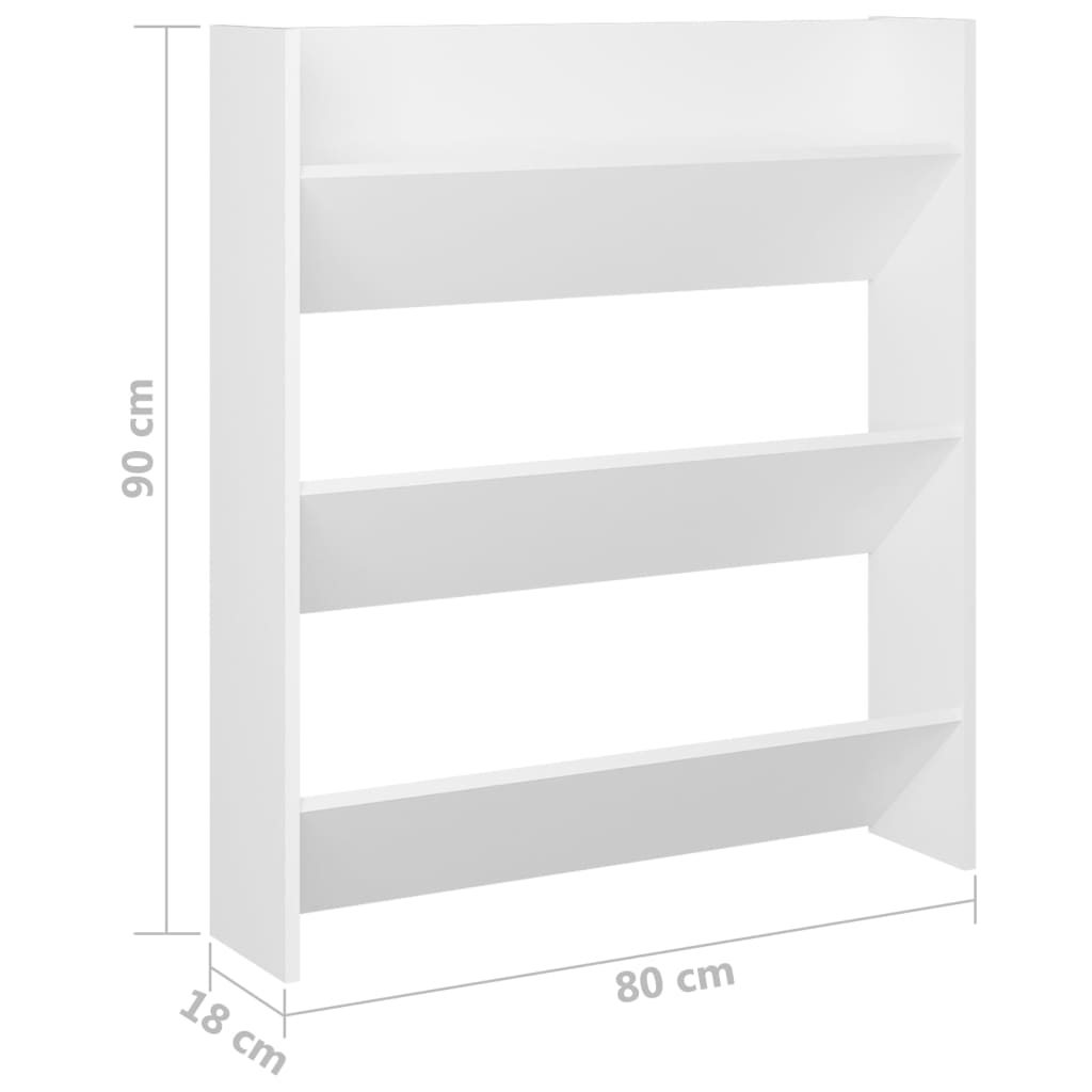 Pantofar de perete, alb, 80x18x90 cm, PAL - Lando