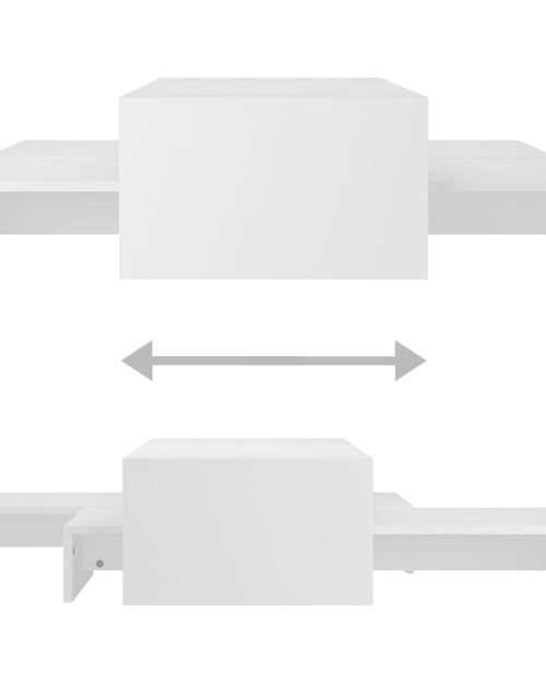Загрузите изображение в средство просмотра галереи, Set de măsuțe de cafea suprapuse, alb, 100x100x26,5 cm, PAL Lando - Lando
