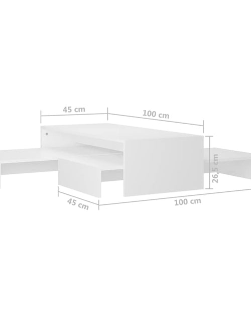 Загрузите изображение в средство просмотра галереи, Set de măsuțe de cafea suprapuse, alb, 100x100x26,5 cm, PAL Lando - Lando
