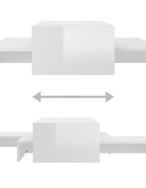 Загрузите изображение в средство просмотра галереи, Set măsuțe de cafea suprapuse, alb extralucios, 100x100x26,5 cm Lando - Lando
