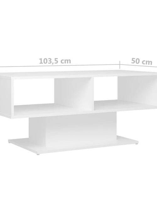 Загрузите изображение в средство просмотра галереи, Măsuță de cafea, alb, 103,5x50x44,5 cm, PAL Lando - Lando
