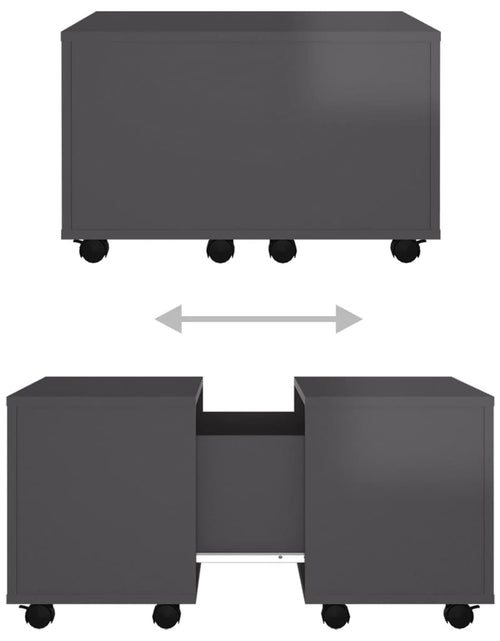 Загрузите изображение в средство просмотра галереи, Măsuță de cafea, gri extra lucios, 60x60x38 cm, PAL Lando - Lando
