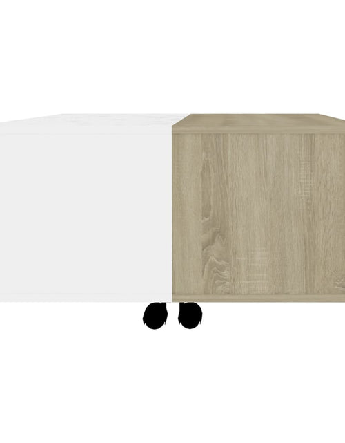 Загрузите изображение в средство просмотра галереи, Măsuță de cafea, alb și stejar Sonoma, 75x75x38 cm, PAL Lando - Lando
