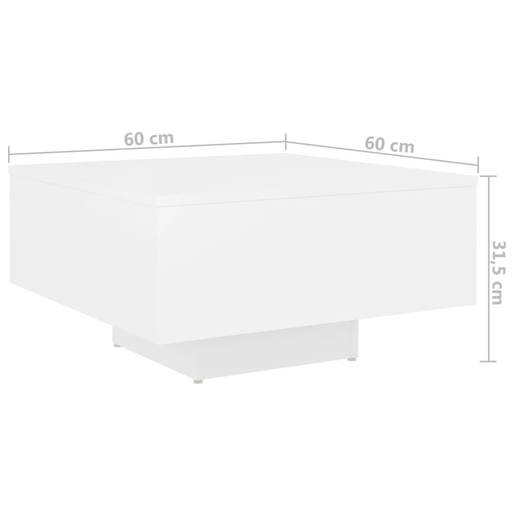 Măsuță de cafea,alb, 60x60x31,5 cm,PAL - Lando